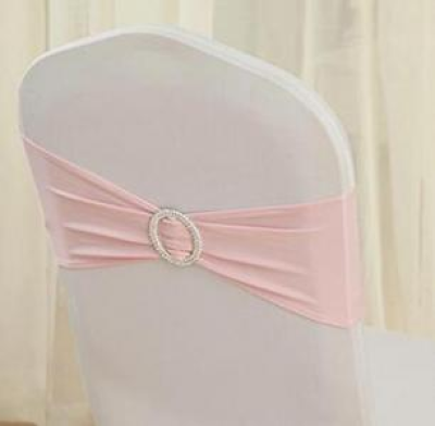 Noeud de chaise en lycra rose pale - 173