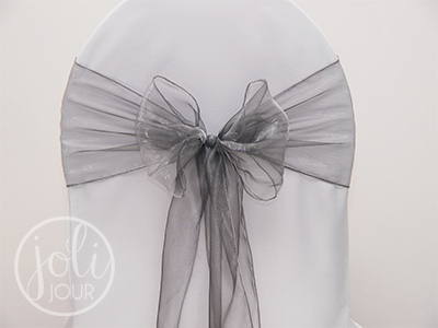 Noeud de chaise en Organza argent - 111