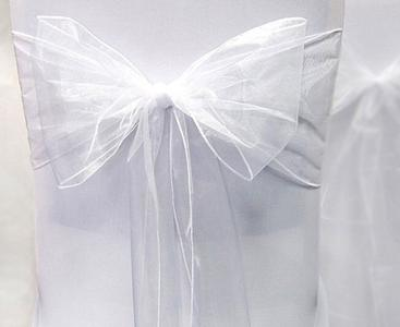 Noeud de chaise en Organza blanc - 95