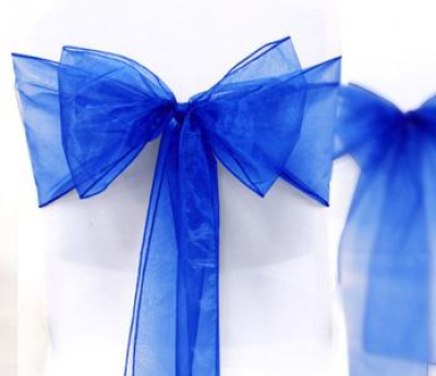 Noeud de chaise en Organza Bleu roi - 100