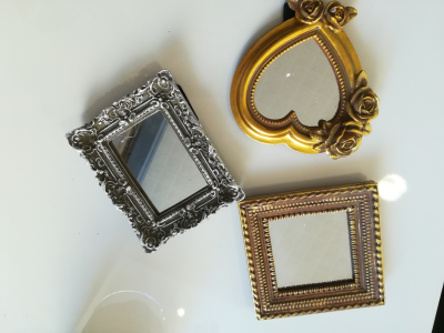 Cadre miroir baroque or et argent - 181