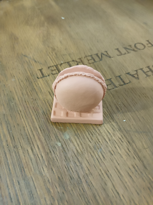 Macaron rose poudrée (Porte prénom et porte nom de table) - 133