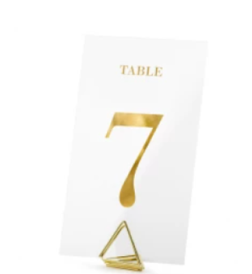 Numéro de table transparent écriture or - R412