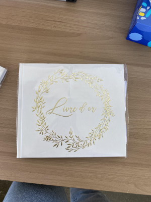 Livre d'or jolis brins blanc et or - R126