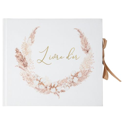 Livre d'or Pampas Fleurs de Coton - R404