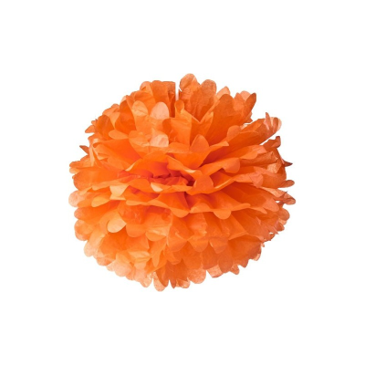 Pompom de soie orange