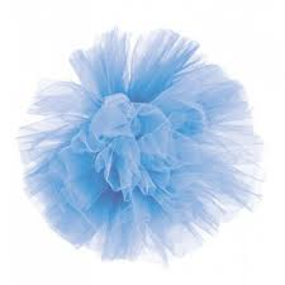 Pompom tulle bleu