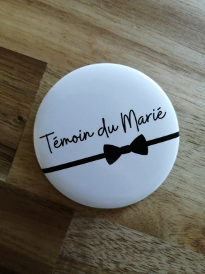 Badge Témoin du marié noeud pap