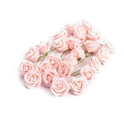 Rose en mousse rose poudrée