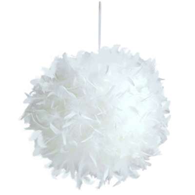 Boule plume blanche 12cm