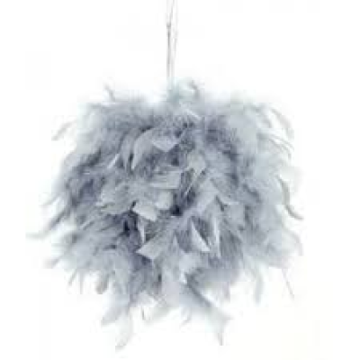 Boule plume grise 15cm