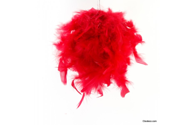 Boule plume rouge 15cm