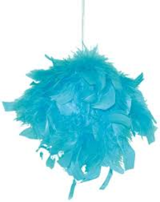 Boule plume turquoise