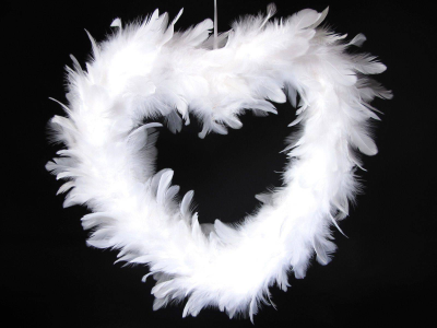 Coeur plume blanc