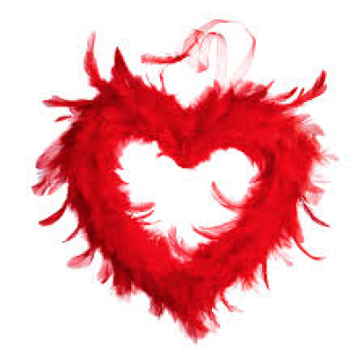 Coeur plume rouge