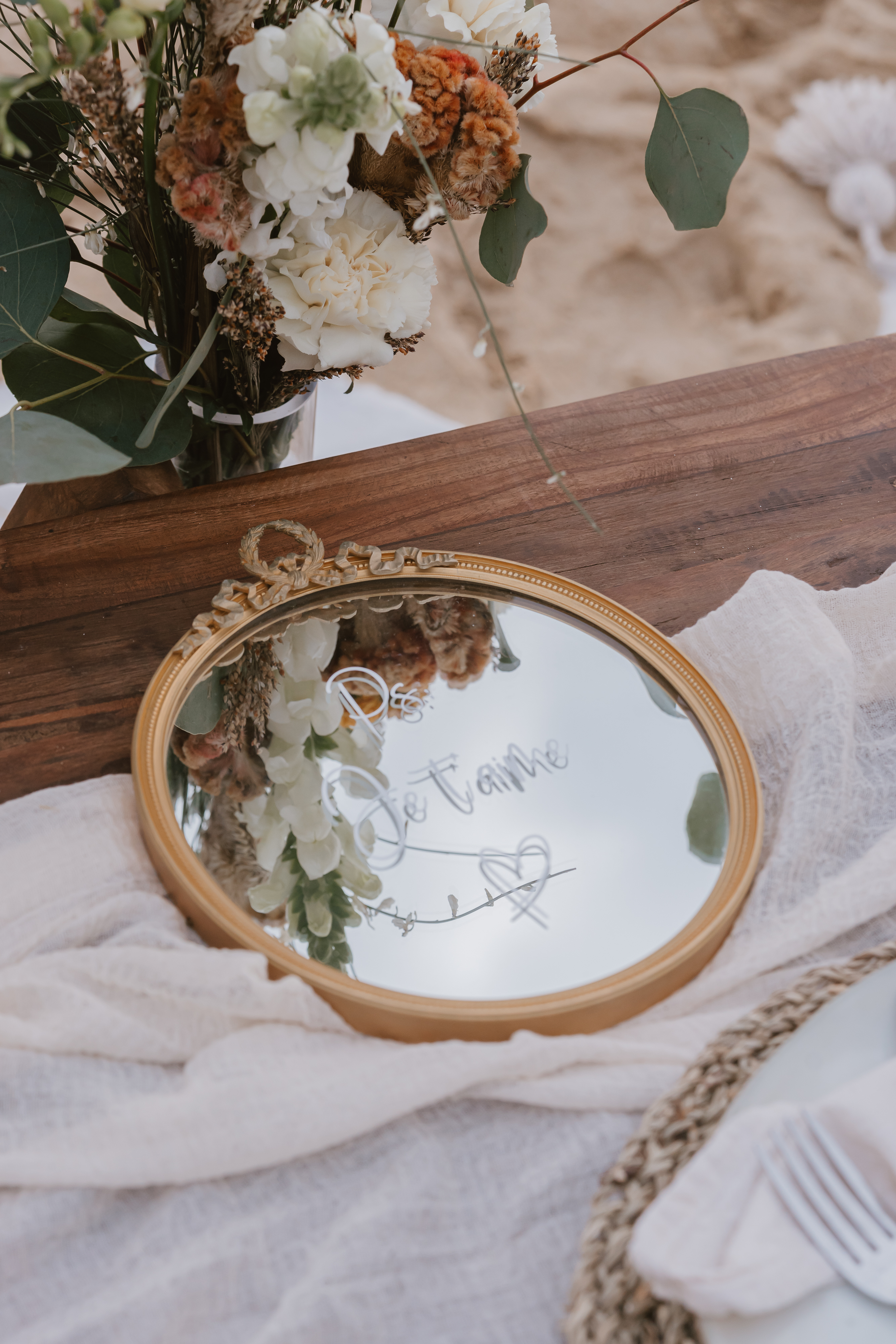 Petit miroir doré "Pacome"