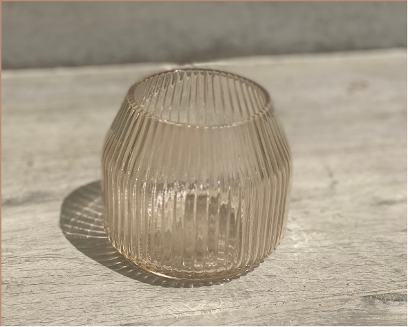 Photophore Rapha en verre marron ambré