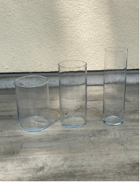 Photophore Lauranne en verre transparent - Lot de 3