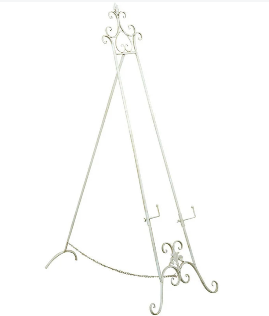 Chevalet en fer forgé blanc
