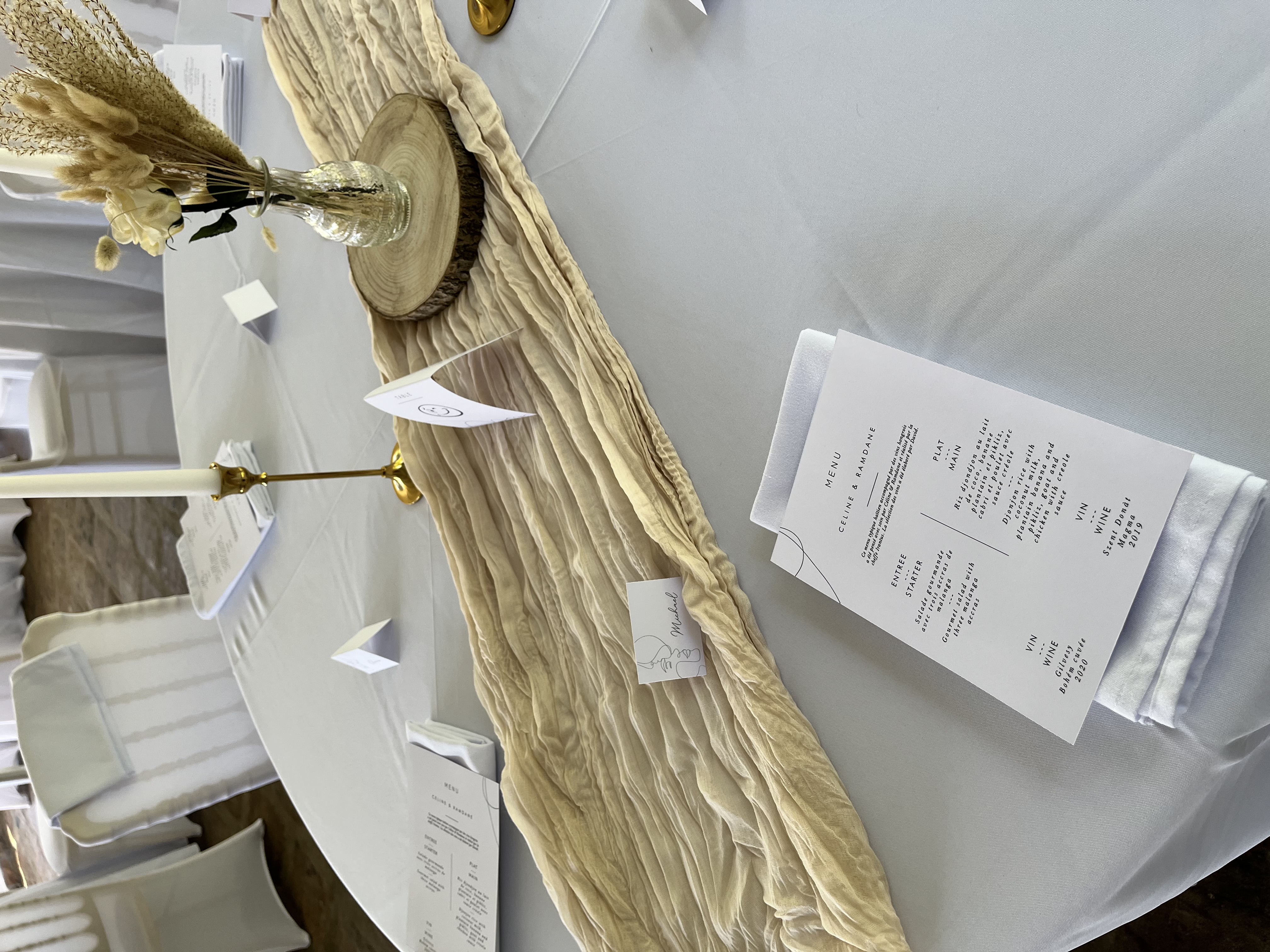 CHEMIN DE TABLE GAZE DE COTON