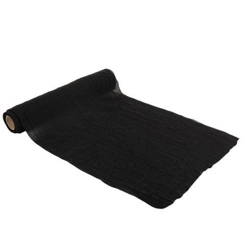 chemin de table mousseline de coton - noir