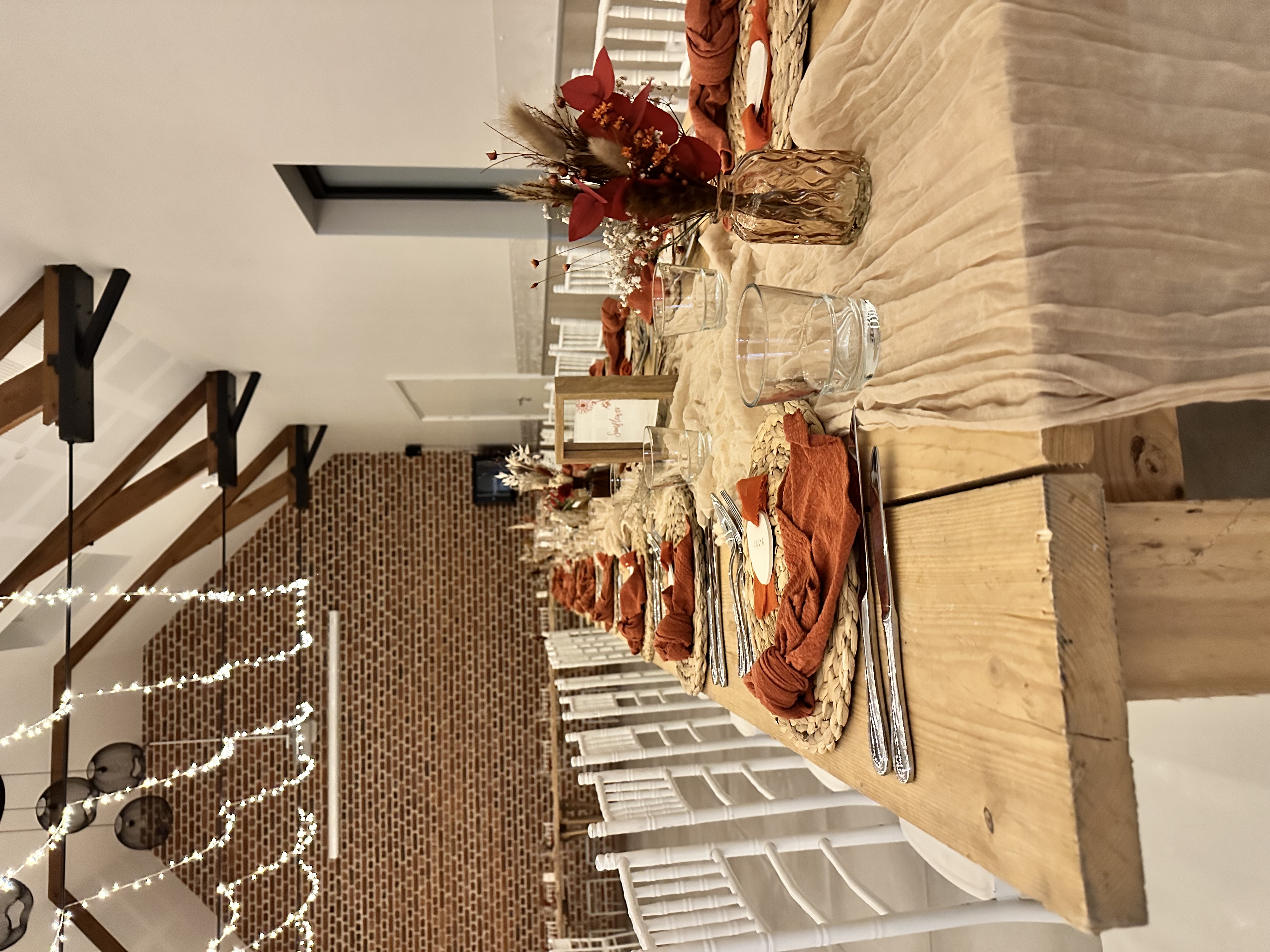 chemin de table beige