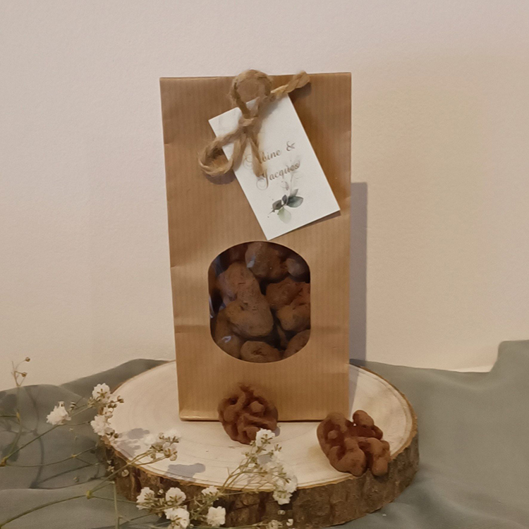 noix chocolatée - sachet kraft - cadeau invité