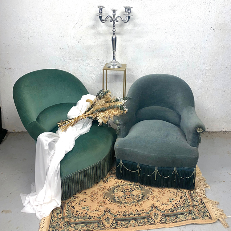 fauteuil crapaud - bleu