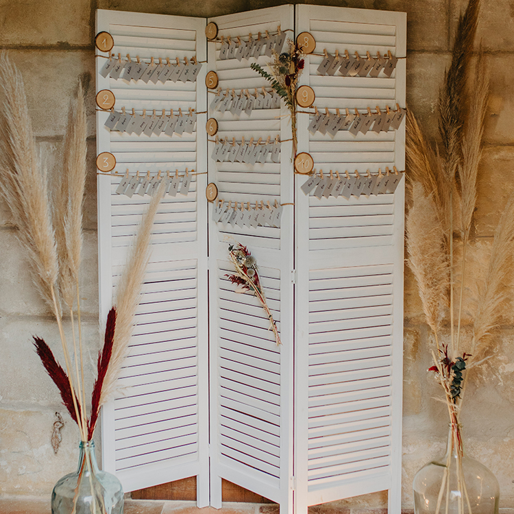 paravent bois blanc - 3 volets