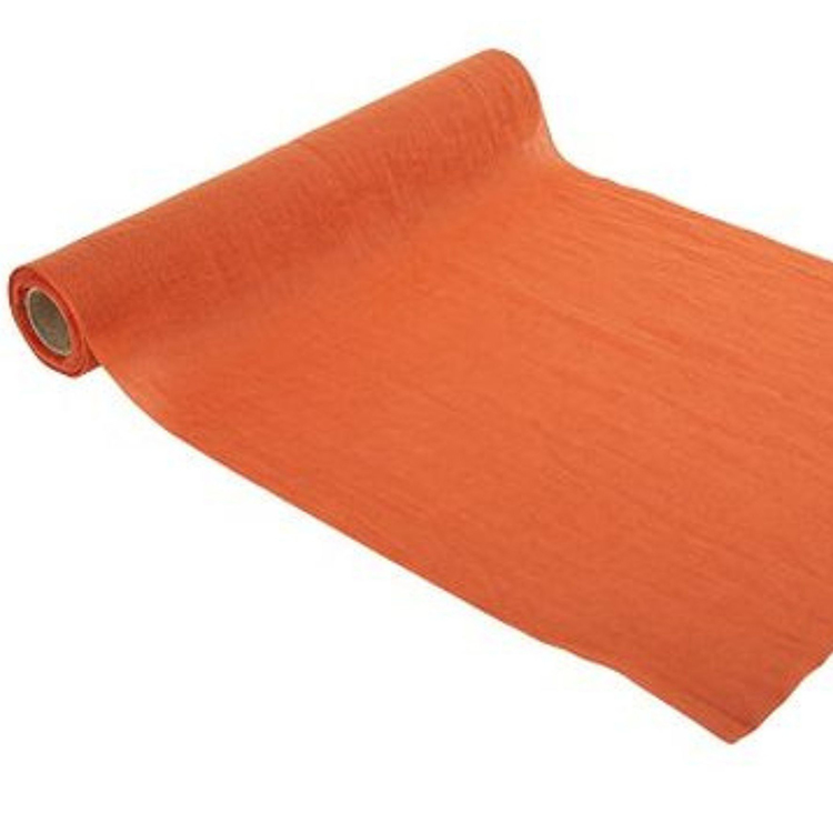 chemin de table mousseline de coton - terracotta