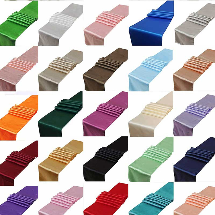 chemin de table satin - divers coloris