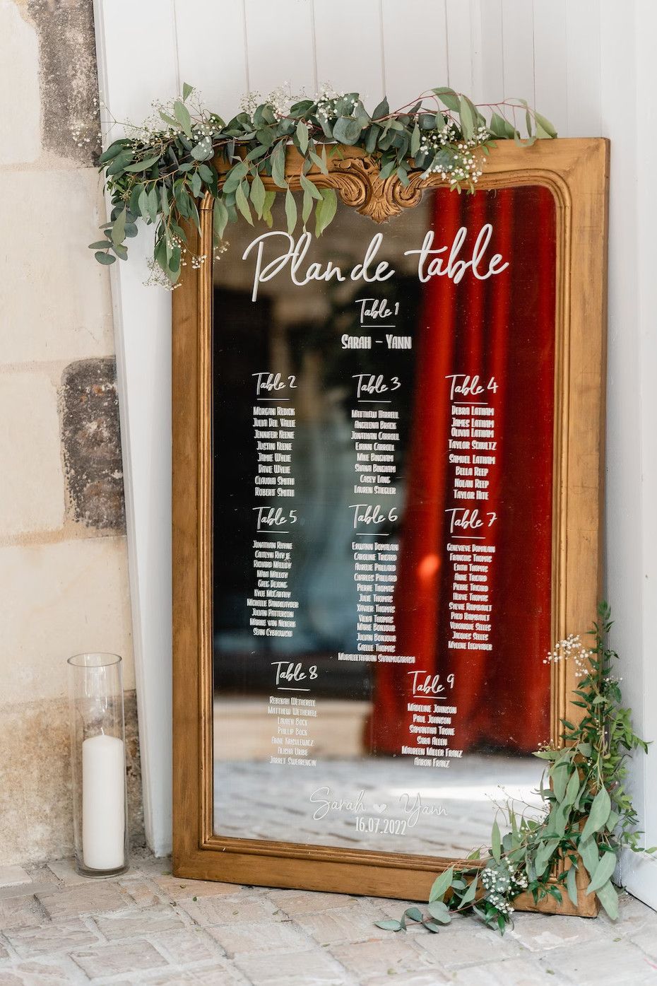 sticker Sur mesure plan de table panneau de bienvenu