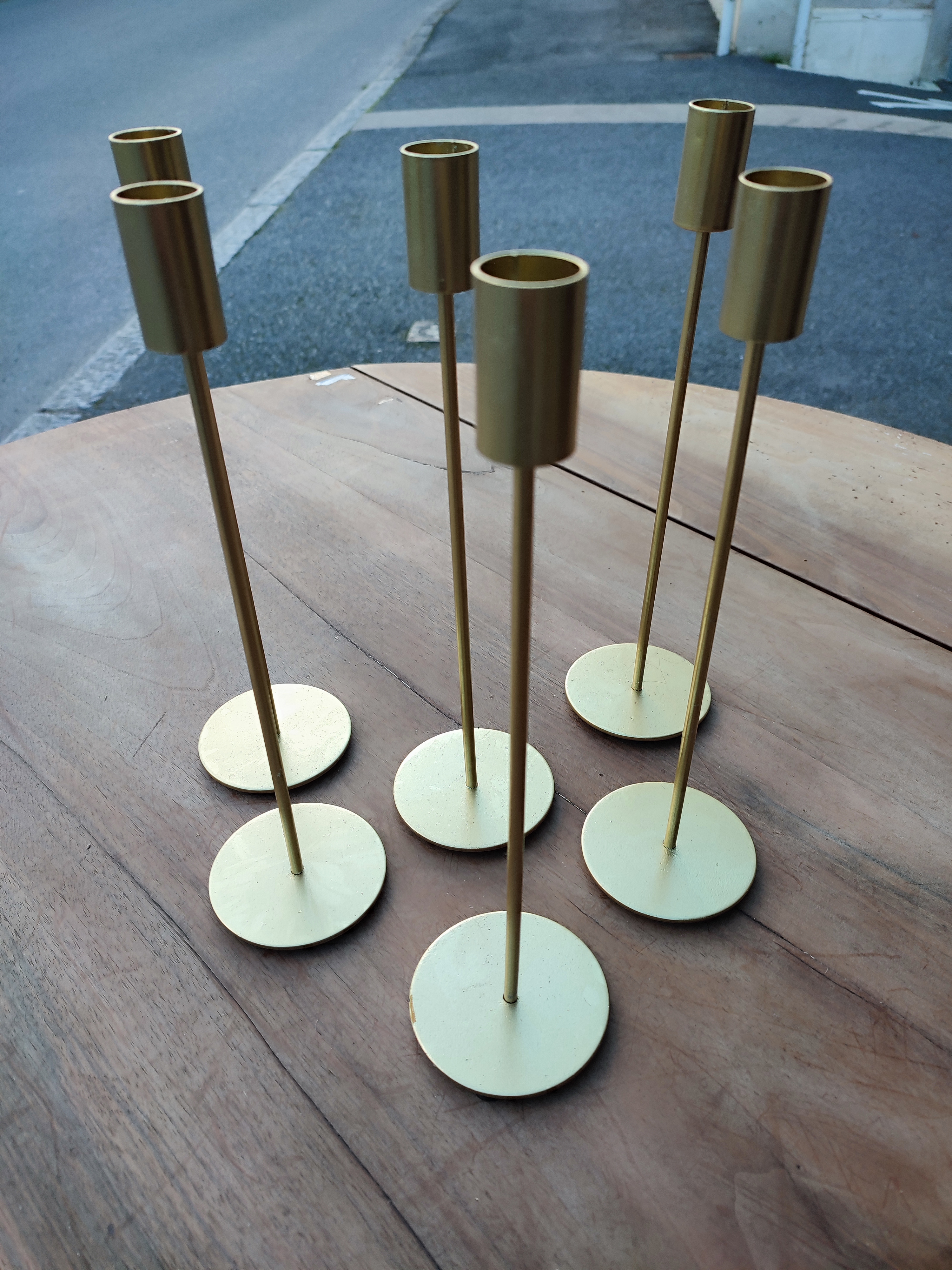 Bougeoir moderne doré - Grand  modèle