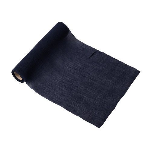 chemin de table mousseline de coton - bleu marine