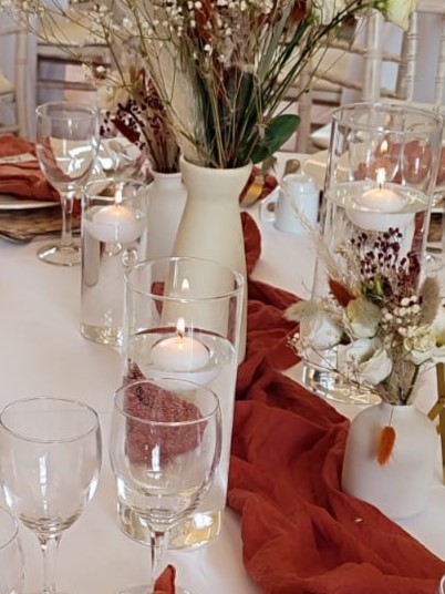 Lot de 3 vases bougies flottantes