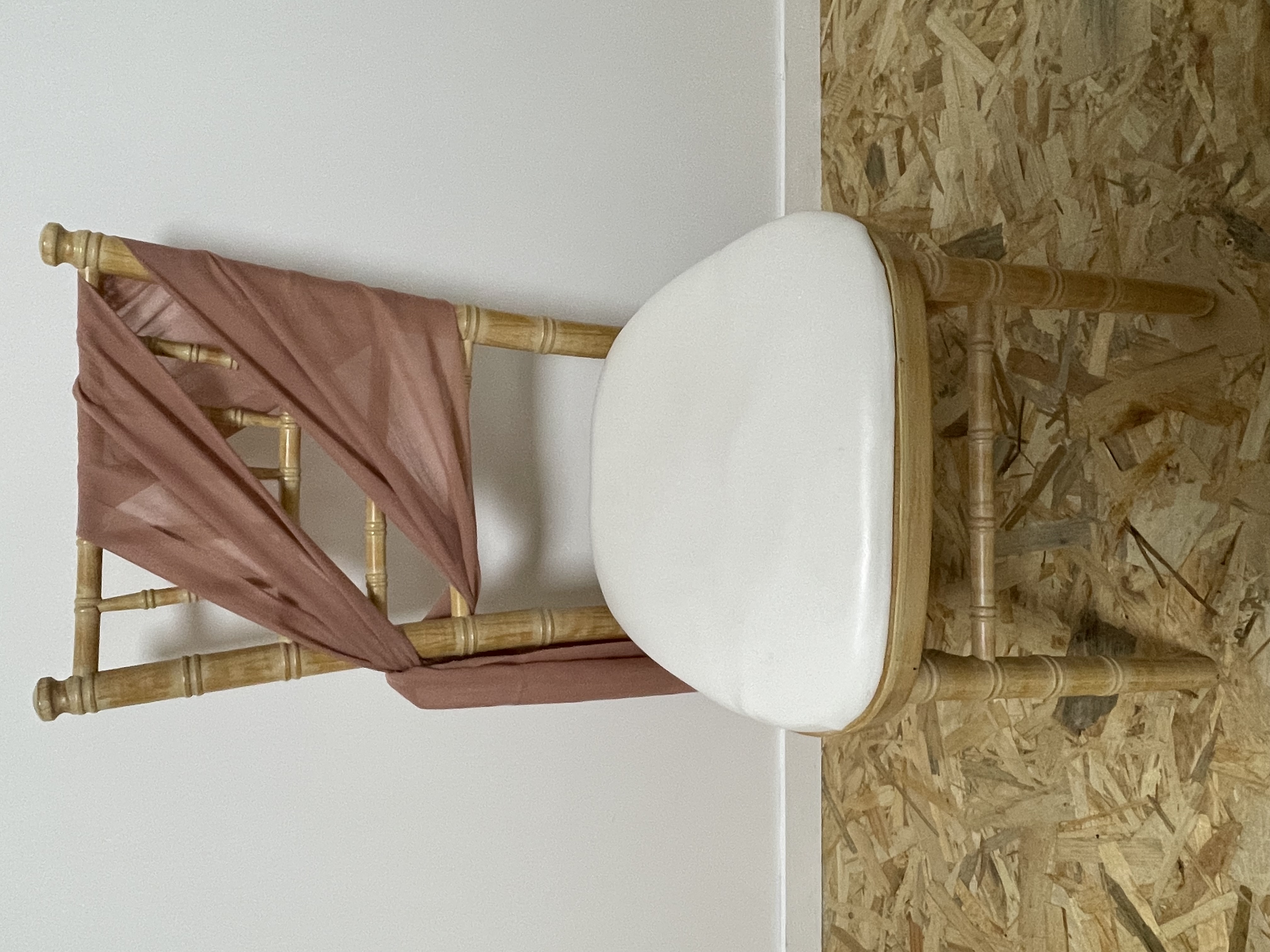 Noeud de chaise mousseline vieux rose - R615