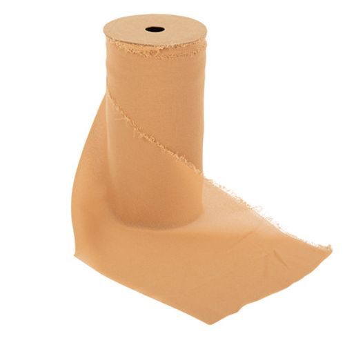 Chemine de table mousseline de soie camel R730