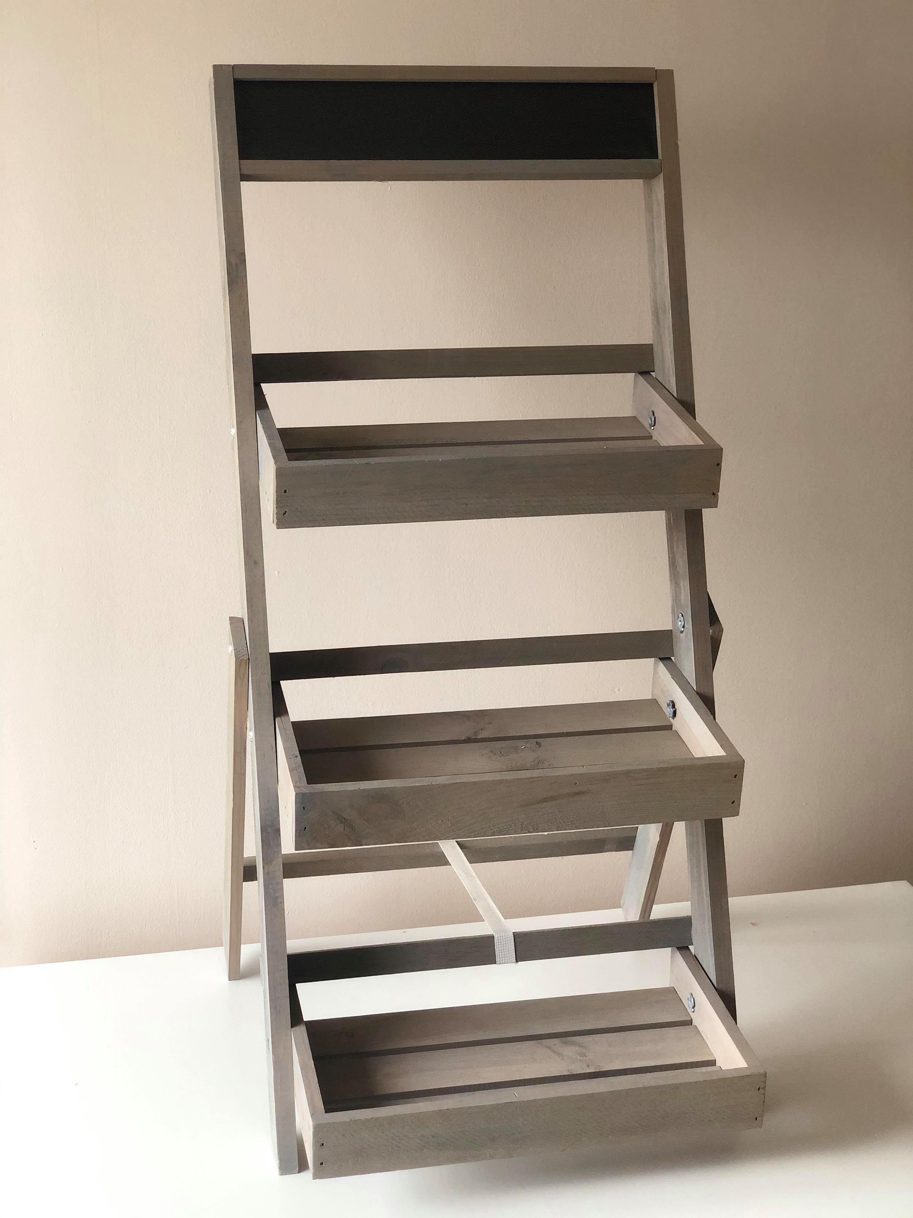 PRESENTOIR 3 ETAGES GRIS