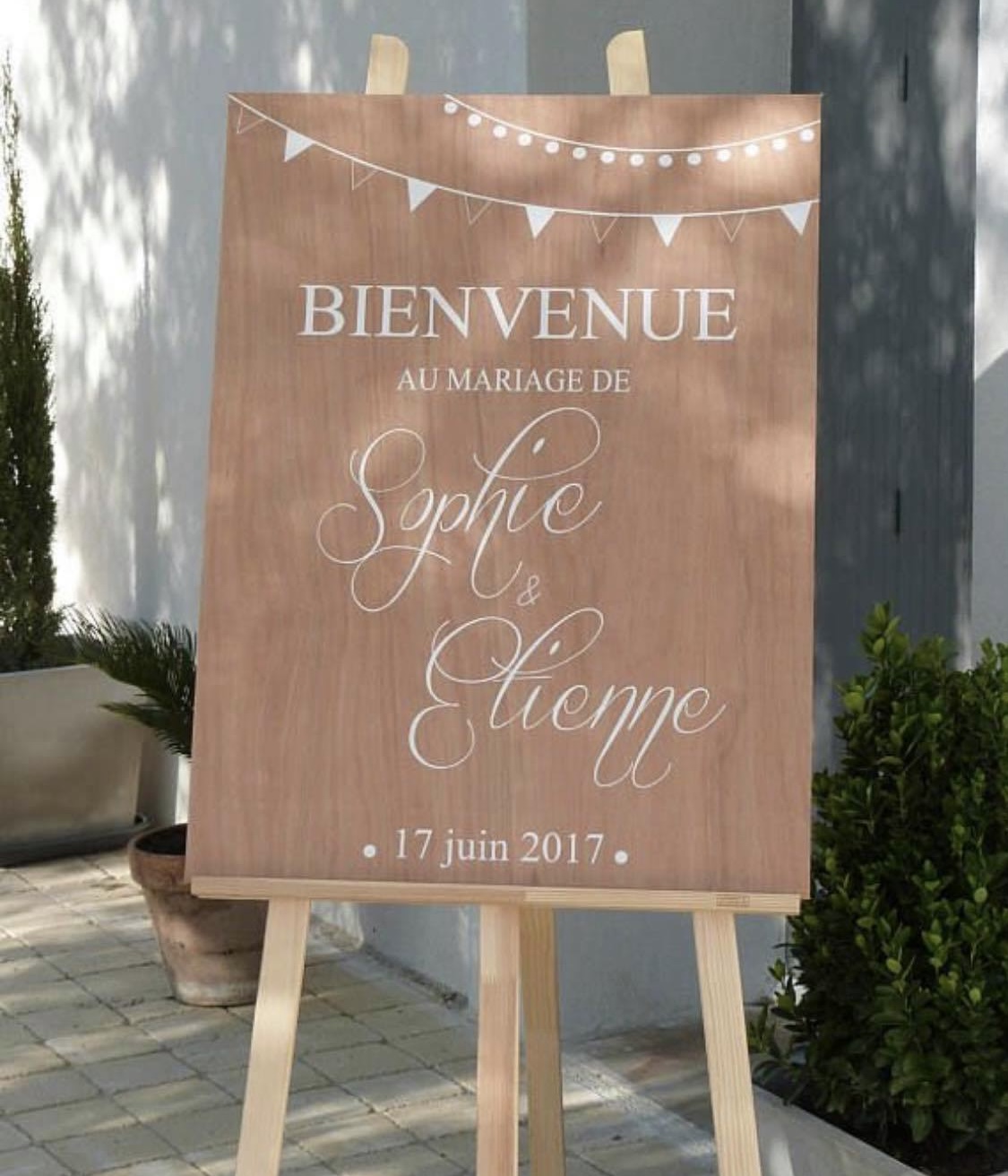 Panneau de bienvenue en bois (achat)