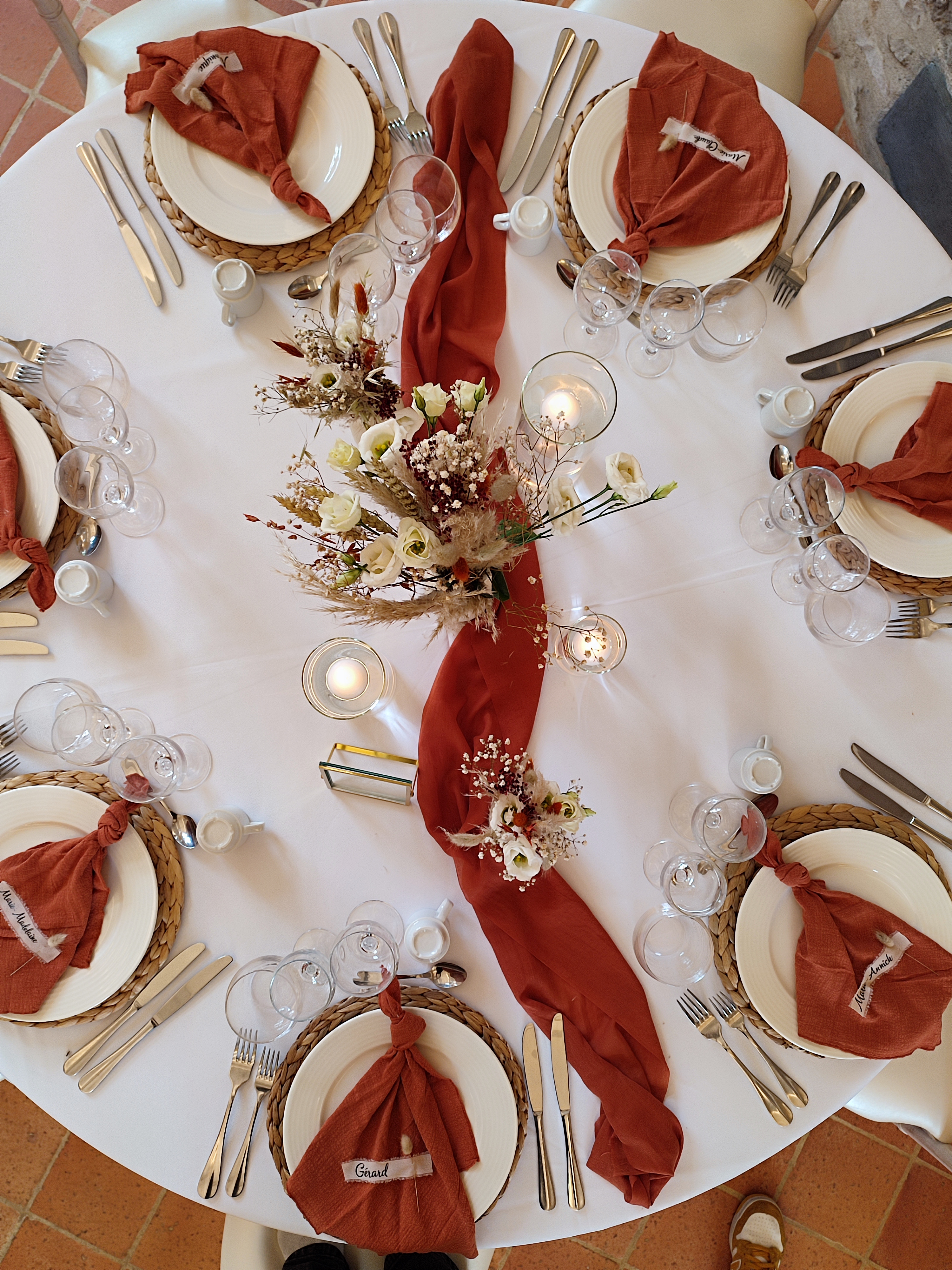 Chemin de table terracotta