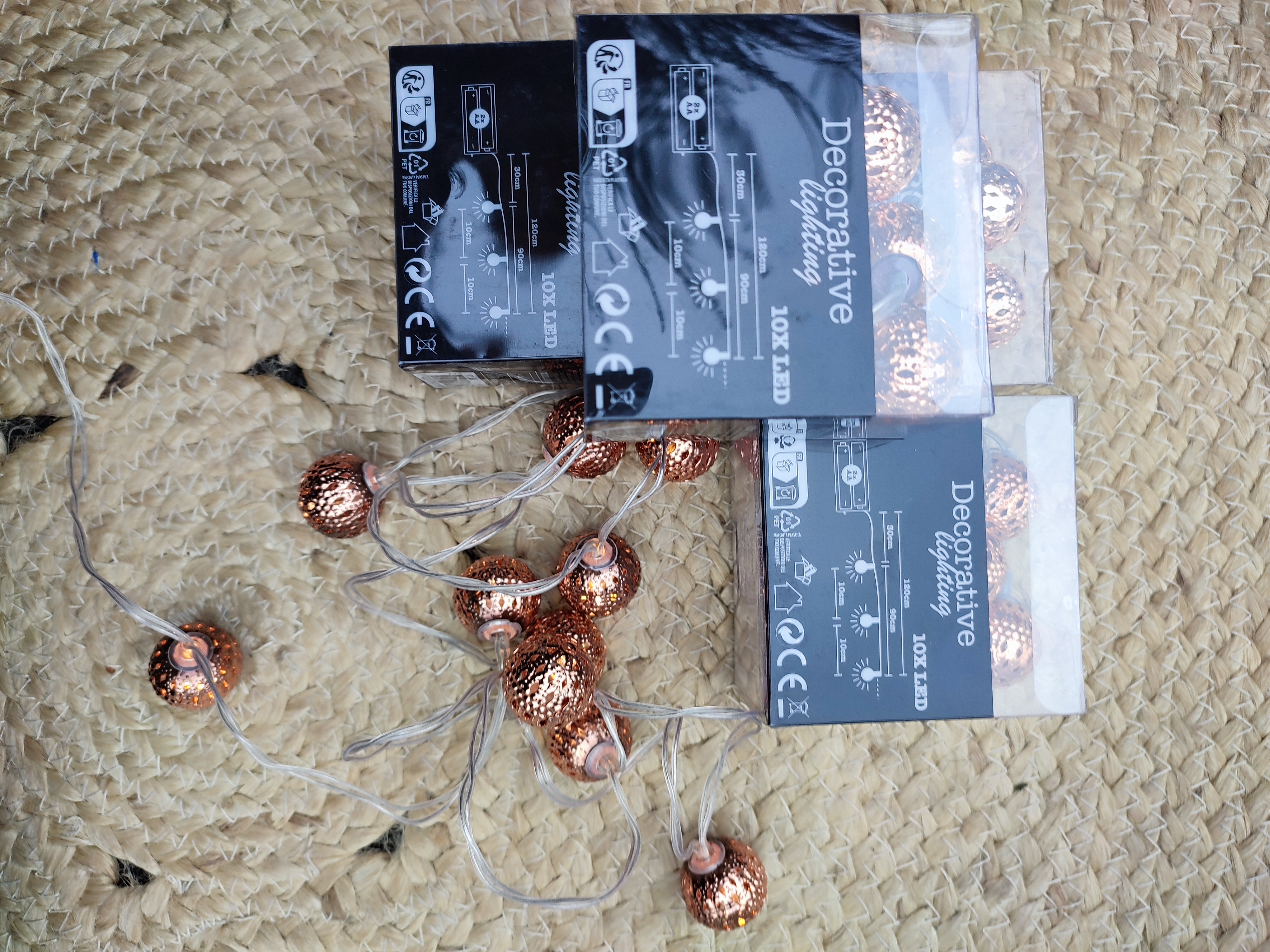 Guirlande boules cuivrées