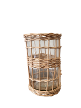 Lanterne verre en osier