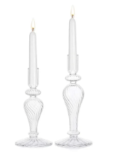 Bougeoirs en verre motif