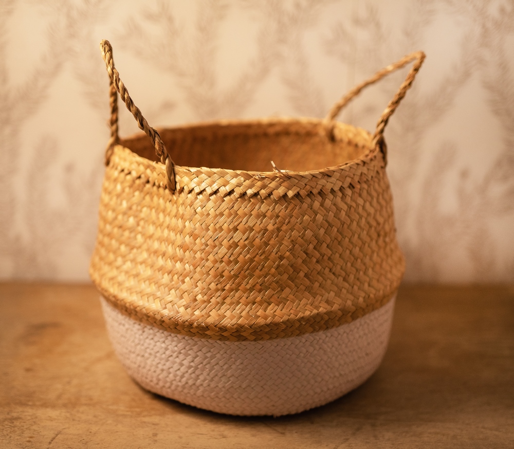 Panier boule tressé