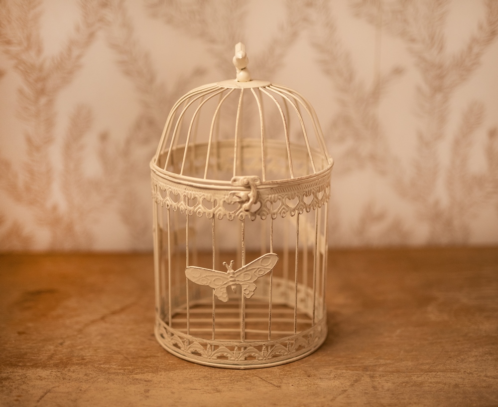 Urne Cage à oiseaux Blanche