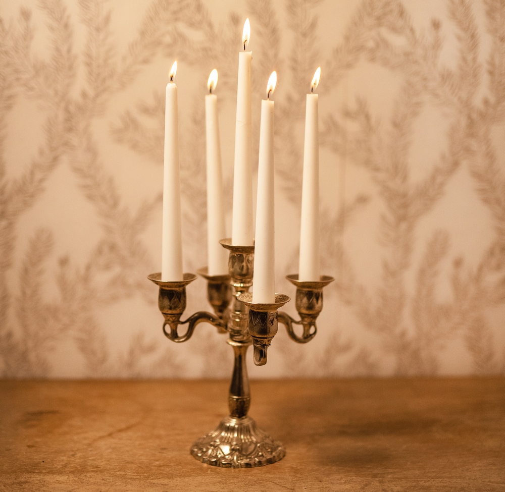 Chandelier 5 branches argent