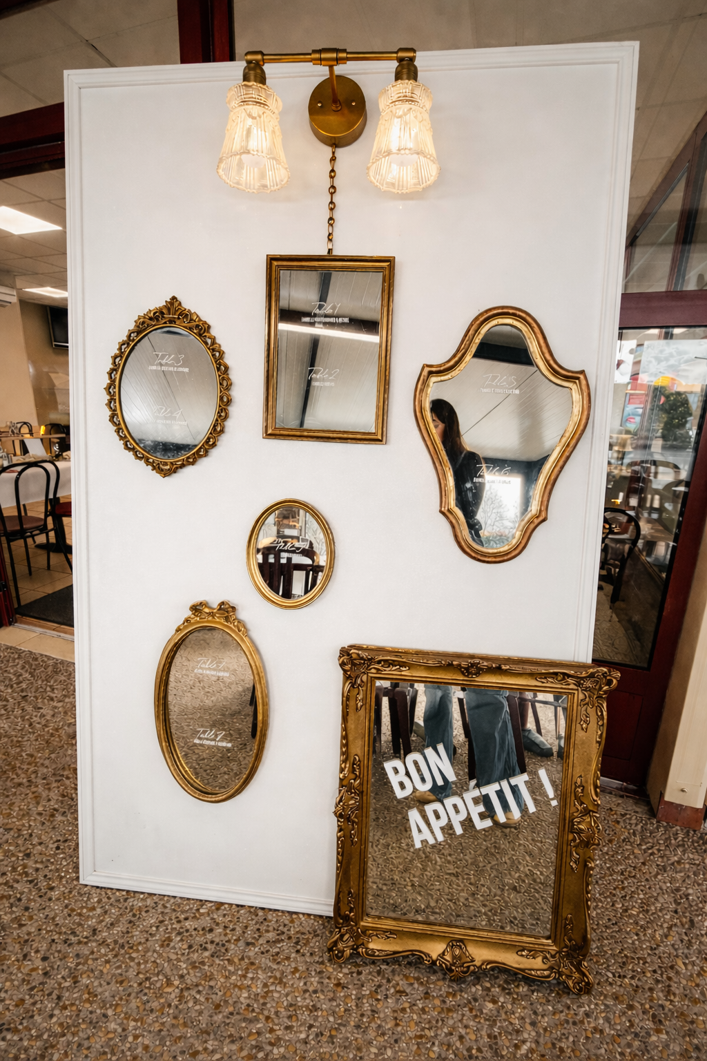 Plan de table miroirs