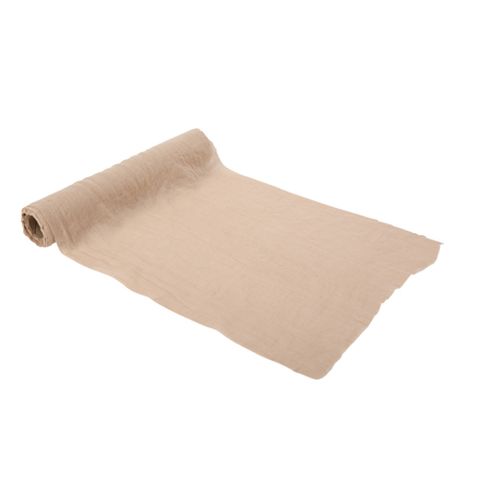 Chemin de table mousseline sable