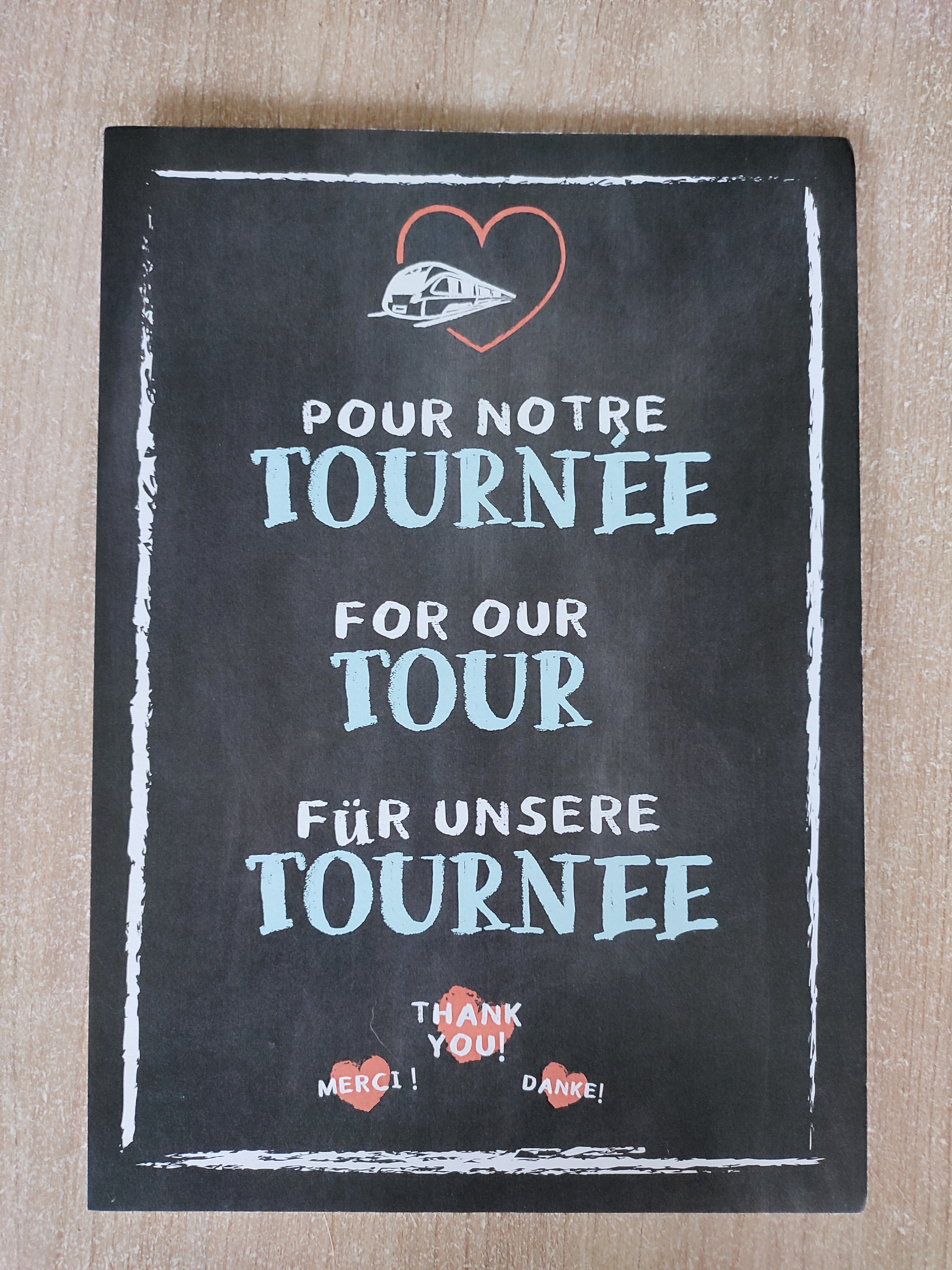 Panneau Pour notre tournée - carton plume