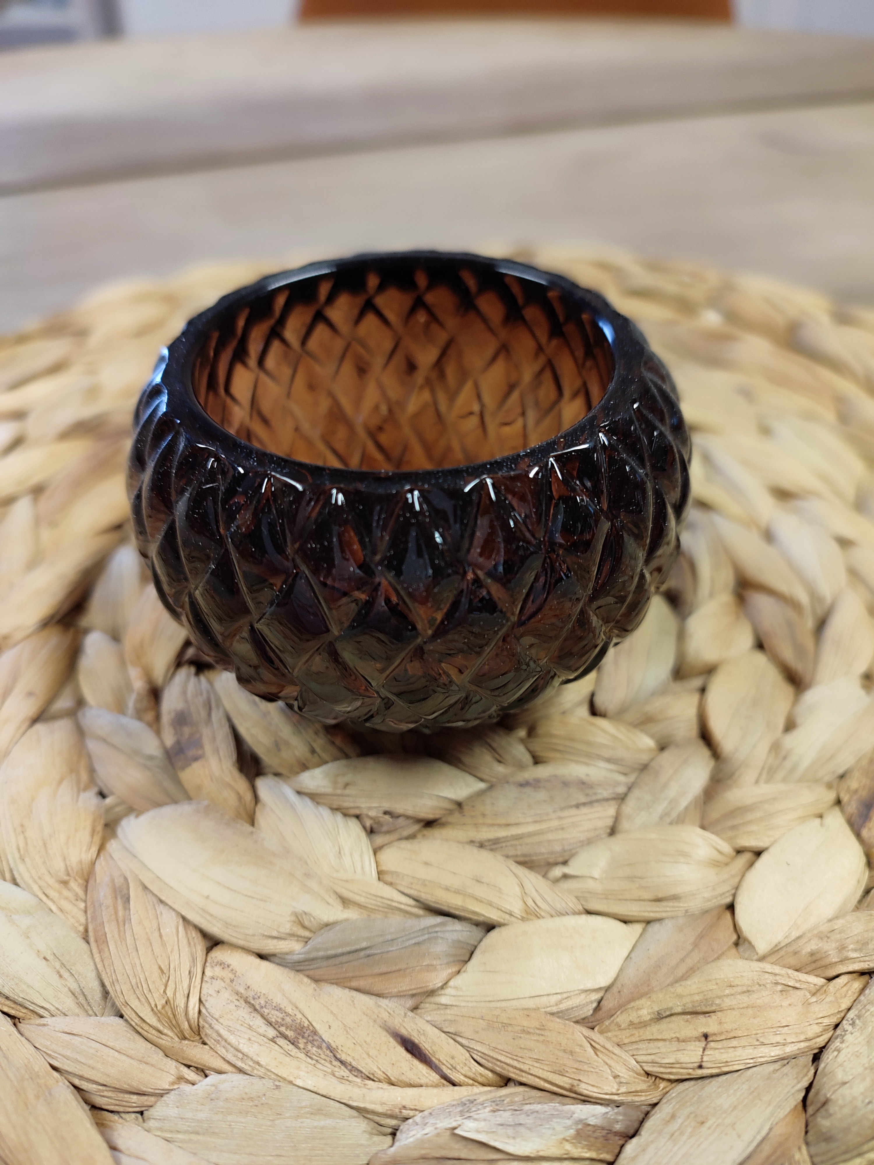 Photophore chauffe-plat vintage moka